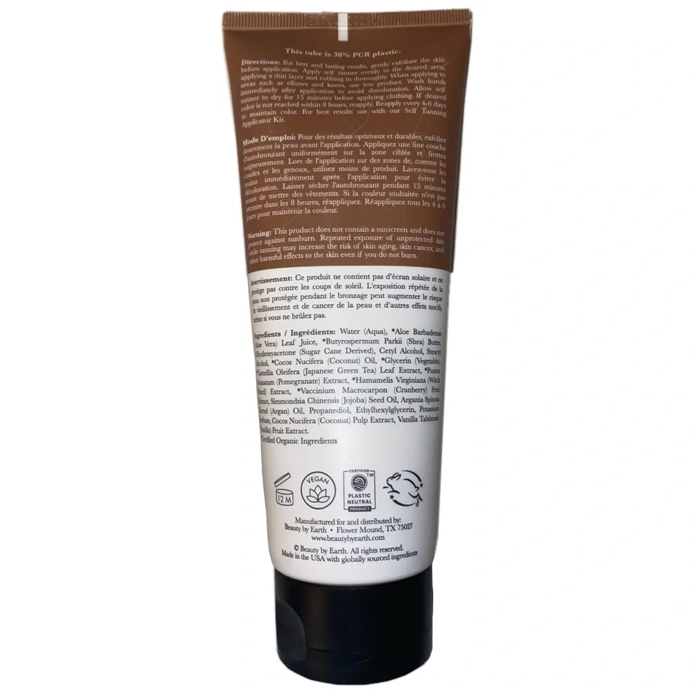Beauty by Earth Self Tanner Tanning Lotion Light 7.5 fl oz EXP 4/2029